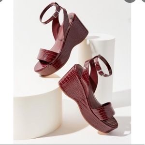Urban Outfitters Burgundy Platform Sandals